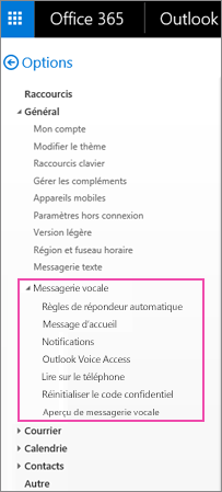 Configurer votre messagerie vocale  Outlook