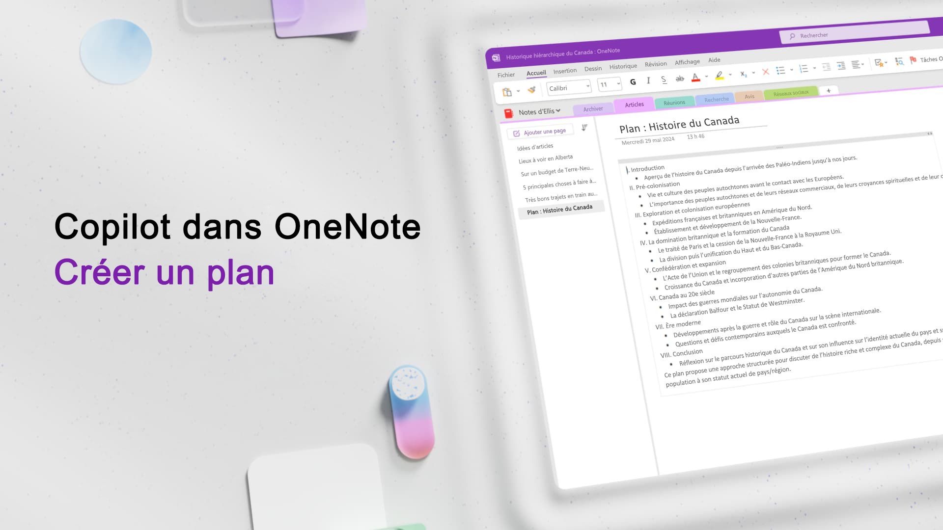 Vidéo : créer un contour avec Copilot dans OneNote