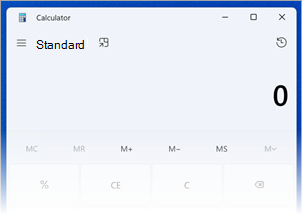 Calculatrice Windows en mode Standard.