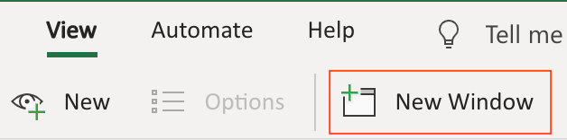 New button icon in view tab in the ribbon
