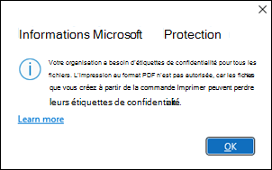 Erreur microsoft Info Protection PDF non autorisée