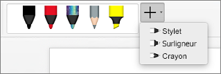Crayons dans Word pour Mac