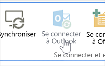 Ruban avec le bouton Se connecter à Outlook désactivé qui est mis en évidence