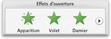 Onglet Animations, groupe Effets d’ouverture