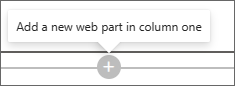 Capture d’écran du signe plus pour ajouter un nouveau composant WebPart.