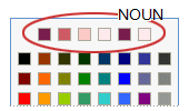 Color scheme colors in the top row of a color palette