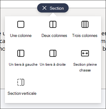 Liste des types de section