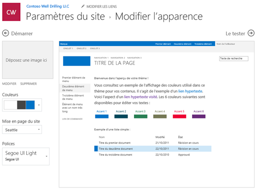 Modifier les couleurs, les polices et la disposition de l’apparence