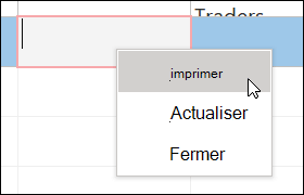 Capture d’écran d’un menu contextuel dans un formulaire Access