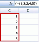 Constante de matrice verticale dans une formule matricielle