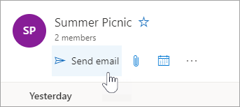 Capture d’écran du bouton Envoyer un courrier électronique