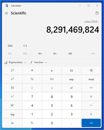 Application Calculatrice dans Windows.