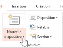 Bouton Nouvelle diapositive