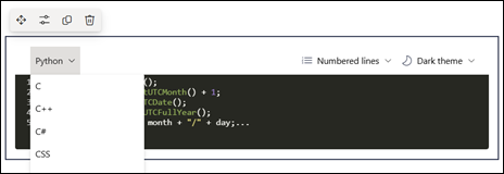 Composant WebPart extrait de code