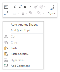 Contexte Visio ou menu contextuel