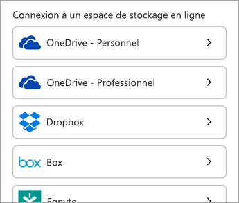 Choisissez votre service cloud.