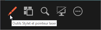 Utilisez l’outil Stylet et pointeur laser pour pointer sur ou écrire sur des diapositives