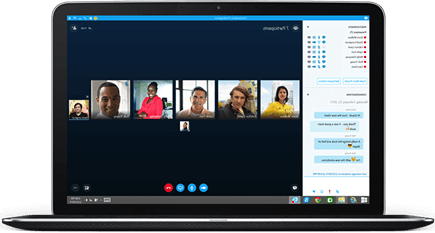 צילום של Skype for Business פועל במחשב נישא.