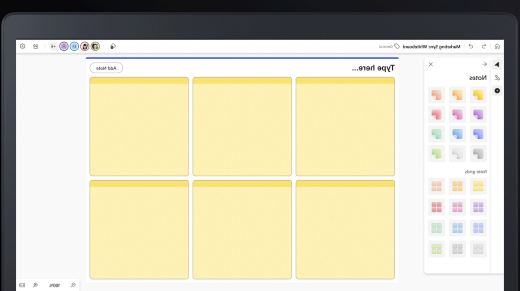 באפשרותך להוסיף הערות או רשתות הערות כדי לארגן רעיונות ב- Whiteboard.