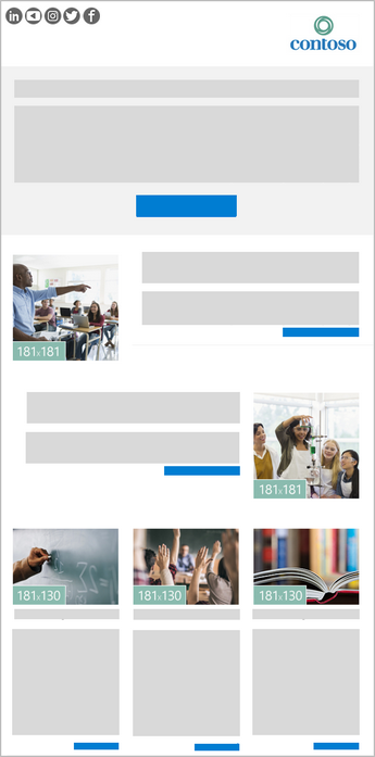 תבנית ידיעון של Outlook בעלת 5 תמונות