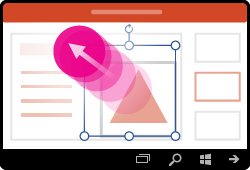 מחווה ב- PowerPoint עבור Windows Mobile שינוי גודל צורה