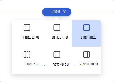 צילום מסך של לוח בחירת העמודות.