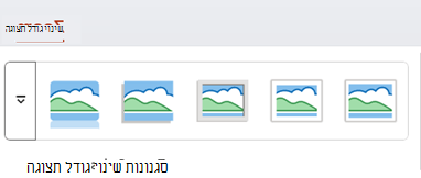 הכרטיסיה 'שינוי גודל תצוגה' ברצועת הכלים ב- PowerPoint.