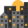 סמל הבעה של שקיעה מעל בניינים
