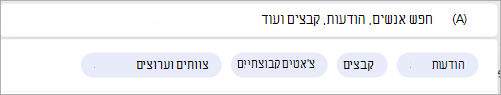 צילום מסך המציג מסנני חיפוש הקשורים לאדם ספציפי.