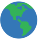 סמל הבעה של גלובוס כדור הארץ באמריקה