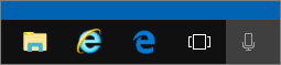 שורת המשימות של Windows 10 עם סמלי קצה ו-IE