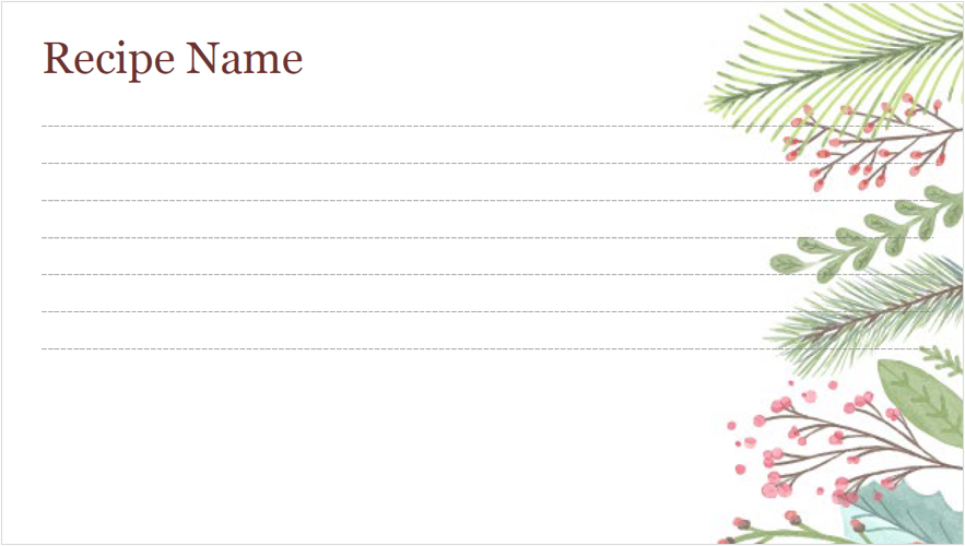 תמונה של כרטיס מתכון עם תם חג