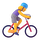 Emoji של אישה ב- Teams רוכבת על אופניים