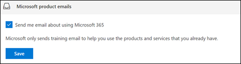 צילום מסך: ביטול הצטרפות לקבלת הדרכה של Microsoft בדואר אלקטרוני