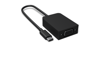 מציג כבל שניתן להשתמש בו בין USB-C (קטן יותר) לבין VGA (גדול יותר).