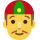 איש עם סמל הבעה של כובע סיני