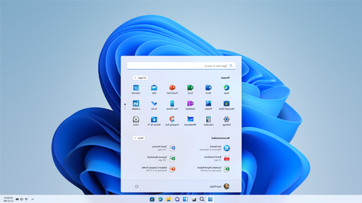 מחשב נייד של Windows 11 עם תפריט התחלה פתוח