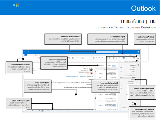 מדריך התחלה מהירה של Outlook 2016 ‏(Windows)