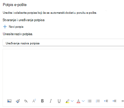 Stvaranje potpisa e-pošte u programu Outlook na webu