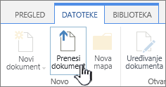 Gumb za prijenos dokumenta na vrpci