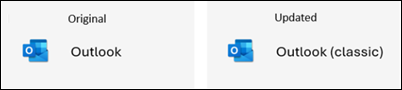 Outlook icon doesn't show classic