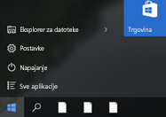 Programska traka sustava Windows s nepridruženim ikonama