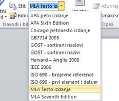 In the Citations & Bibliography group, click the arrow next to Style