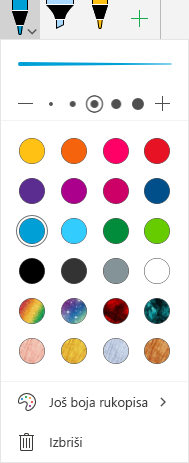 Rukopisne boje i efekti za crtanje rukopisom u sustavu Office u sustavu Windows Mobile