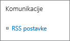 Postavke za komunikaciju s popisom (RSS)