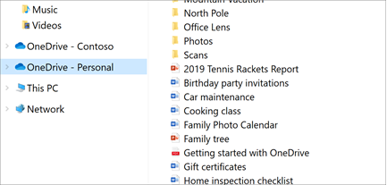 Eksplorer za datoteke otvoren je OneDrive-Personal odabranom