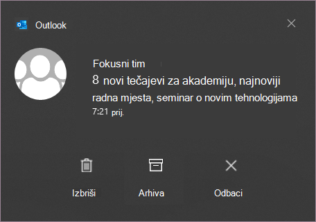 Windows obavijest promijenjena