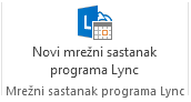 Snimka zaslona s novom ikonom sastanka u programu Lync na vrpci