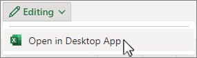Otvaranje snimke zaslona aplikacije Excel za stolna računala