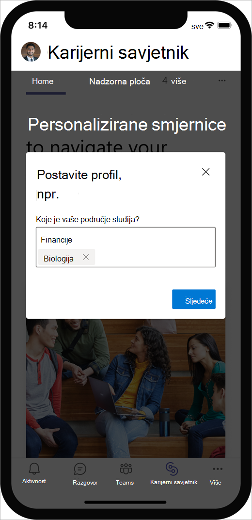 Popup with let's set up your profile